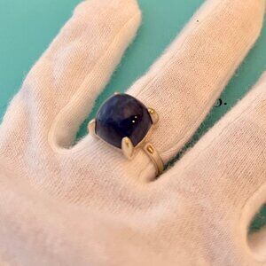 Tiffany & Co Sterling Silver Sodalite Sugar Stacks Ring 12mm x 12mm